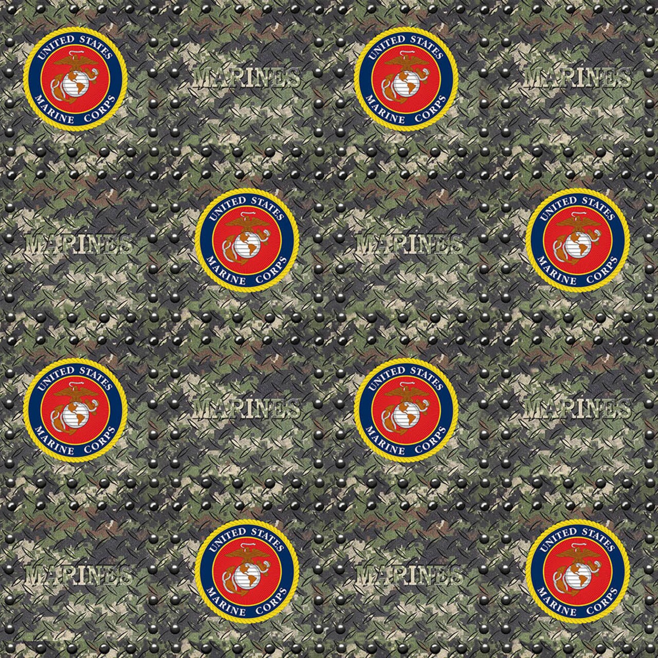 Fabric Sykel Enterprises U.S. Marines Military Grate by the Quarter Yard 1554M